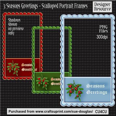 Designer Resource Christmas Portra Frames Seasons Greetings