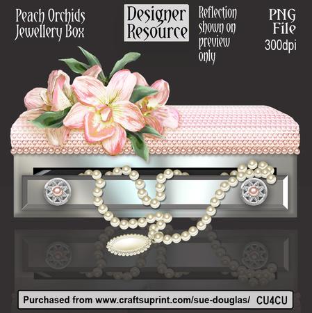 Designer Resource - Peach Orchids Jewellery Box