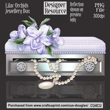 Designer Resource - Lilac Orchids Jewellery Box