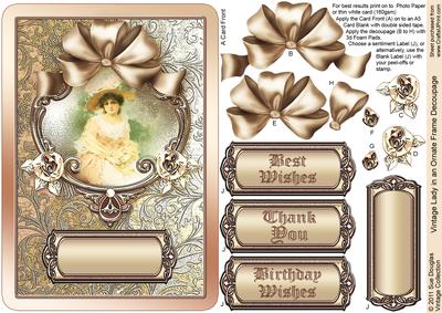 Vintage Lady in an Ornate Frame Decoupage