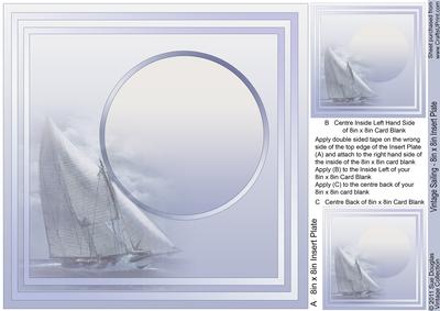 Vintage Sailing - 8in x 8in Insert Plate