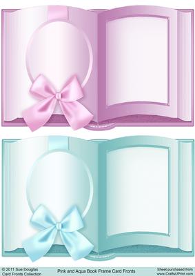 Pink and Aqua Book Frame Card Fronts