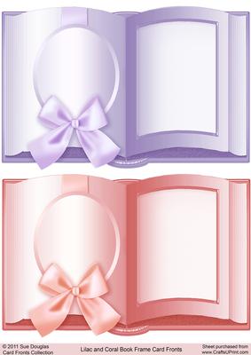 Lilac and Coral Book Frame Card Fronts