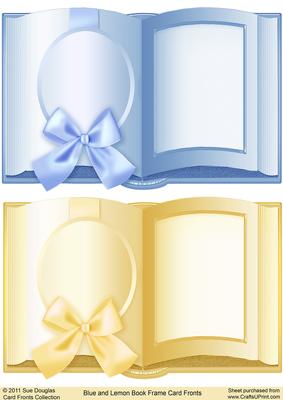 Blue and Lemon Book Frame Card Fronts