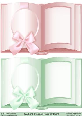 Peach and Green Book Frame Card Fronts