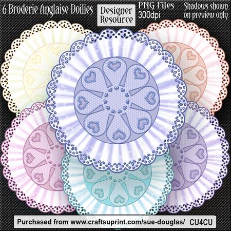 Designer Resource -frilly Broiderie Anglaise Doilies