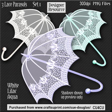 Designer Resource - Lace Parasols - Set 1
