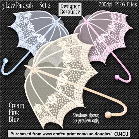 Designer Resource - Lace Parasols - Set 2