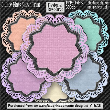 Designer Resource - Lace Mats Silver Trim