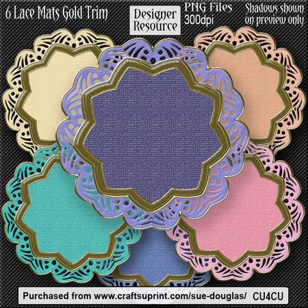 Designer Resource - Lace Mats Gold Trim