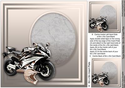Taupe Motorbike - 8in x 8in Insert Plate