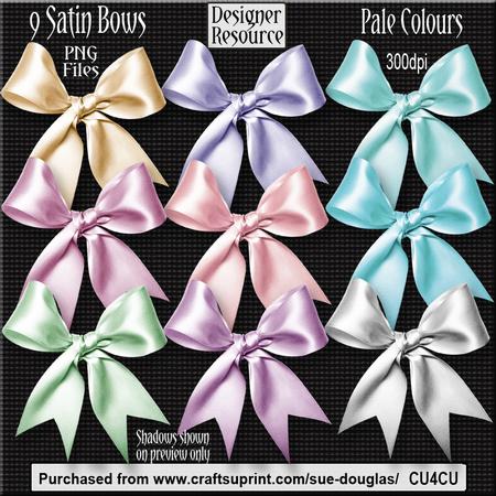 Designer Resource - Satin Bows - Pale Colours