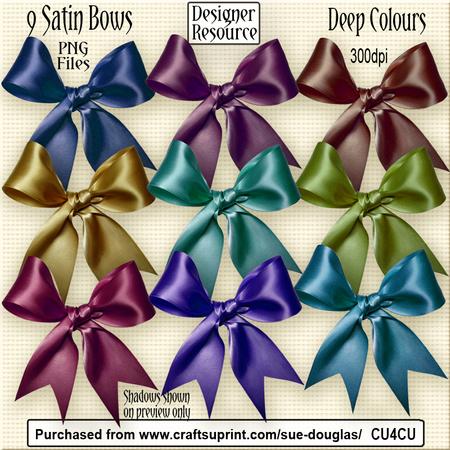 Designer Resource - Satin Bows - Deep Colours