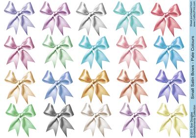 Small Satin Bows Embellishments -pale Colours
