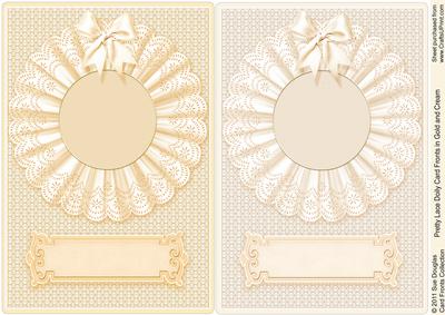 Pretty Lace Doily Card Fronts in Gold and Cream