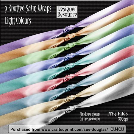 Designer Resource - Knotted Satin Wraps - Light Colours