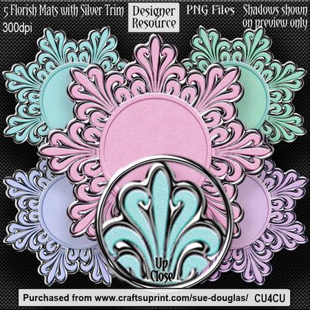 Designer Resource - Flourish Mats Silver Trim