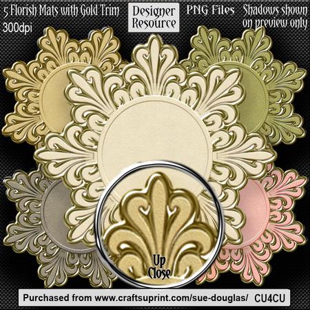Designer Resource - Flourish Mats Gold Trim