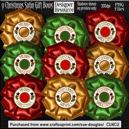 Designer Resource - Christmas Satin Gift Bows