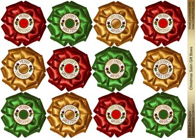Christmas Satin Gift Bows Embellishments