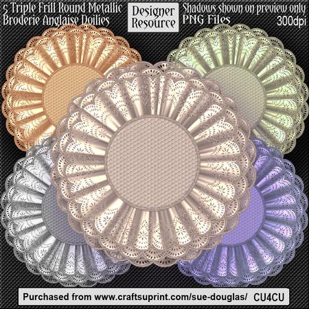 Designer Resource - Triple Frill Broderie Anglaise Metallic