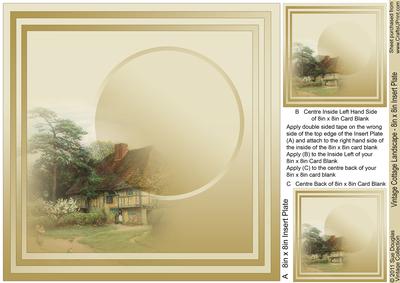 Beautiful Vintage Cottage - 8in x 8in Insert Plate