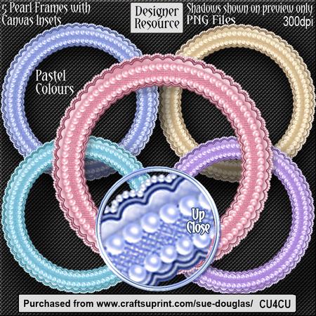Designer Resource - Pearl Frames with Canvas Insets - Pastel