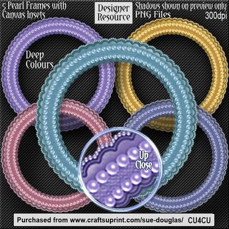 Designer Resource - Pearl Frames with Canvas Insets - Deep