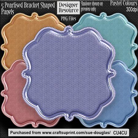 Designer Resource - Pearlised Bracket Shaped Panels - Deep