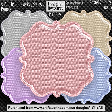 Designer Resource - Pearlised Bracket Shaped Panels - Pastel