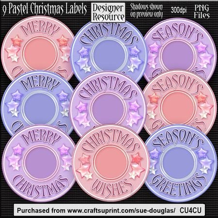 Designer Resource - Pastel Christmas Labels