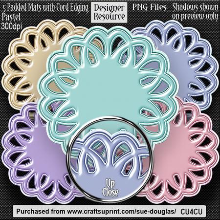 Designer Resource - Padded Mats with Cord Edging - Pastel