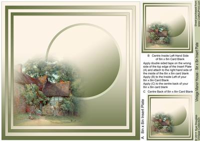Vintage Farm House - 8in x 8in Insert Plate