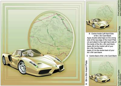 Cream Ferrari - 8in x 8in Insert Plate