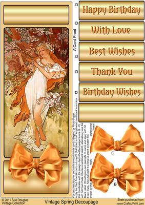 Vintage Spring Long Dl Decoupage