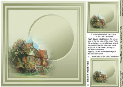 Vintage Manor House - 8in x 8in Insert Plate