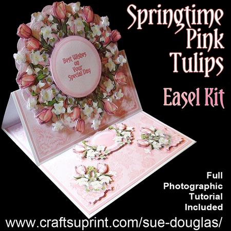 Springtime Pink Tulips - 8in x 8in Easel Kit