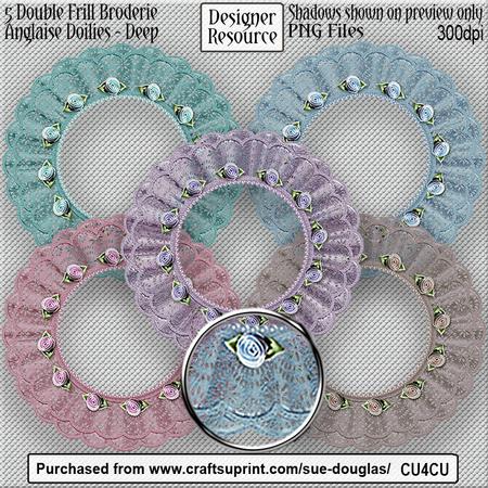 Designer Resource - Frilly Brod Angl Frames & Roses Deep