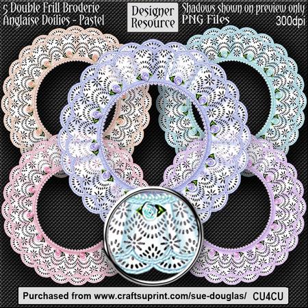 Designer Resource - Frilly Brod Angl Frames & Roses Pastel
