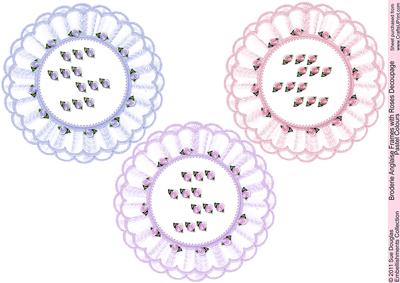 Broderie Anglaise Frames Decoupage Pastel Colours