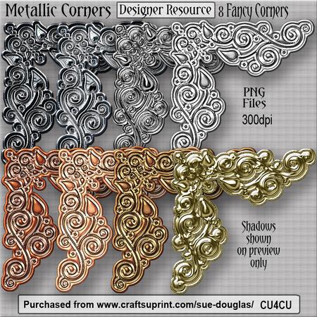 Designer Resource - Metallic Fancy Corners