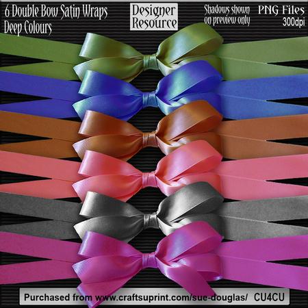 Designer Resource - Double Bow Satin Wrap - Deep Colours