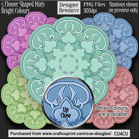 Designer Resource - Flower Shaped Mats - Bright Colours