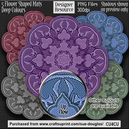 Designer Resource - Flower Shaped Mats - Deep Colours