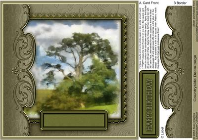 Countryside 8in x 8in Decoupage
