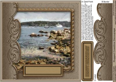 Rugged Coastline 8in x 8in Decoupage