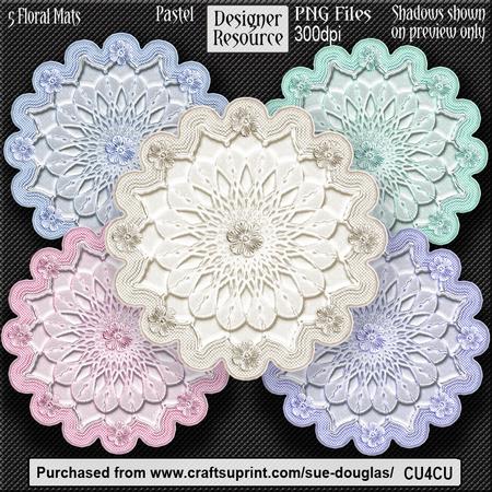 Designer Resource - Floral Mats - Pastel