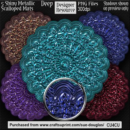 Designer Resource - Shiny Metallic Scalloped Mats - Deep