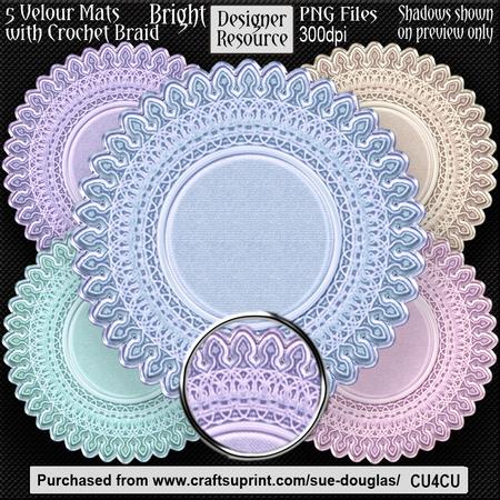 Designer Resource - Velour Mats with Crochet Braid - Bright