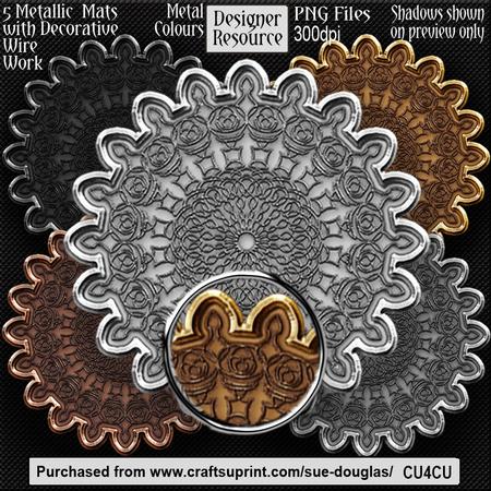 Designer Resource - Metallic Mats with Decor Wirework-metal